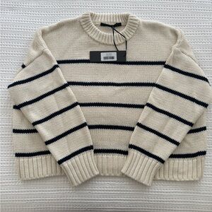 Jenni Kayne Cream and Black Striped Sweater